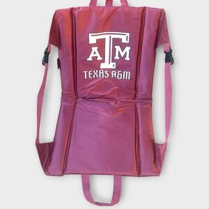 Lot of 2 Texas A&M Aggies Stadium Seats Maroon Padded Folding Bleacher Chairs